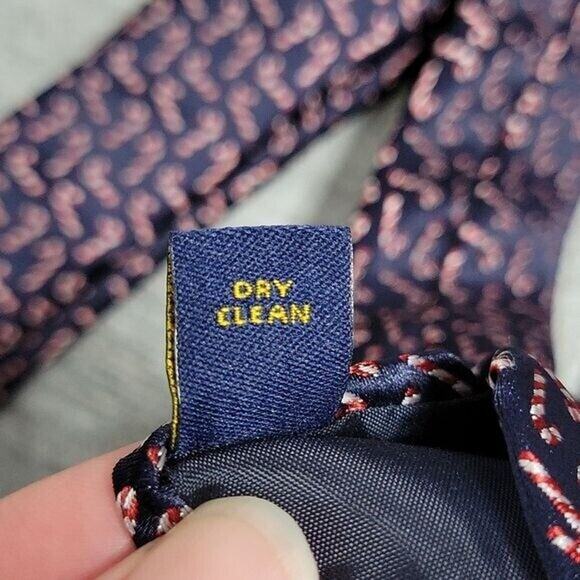 Club Room Navy Blue Christmas Candy Cane Printed Men's Necktie - Picture 4 of 5